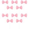 10pcs Bow Cake Topper Bowknot Cupcake Toppers Cake Dessert Picks Decoration For Baby Shower Birthday Wedding Party Supplies (10 pcs Pink) view 1