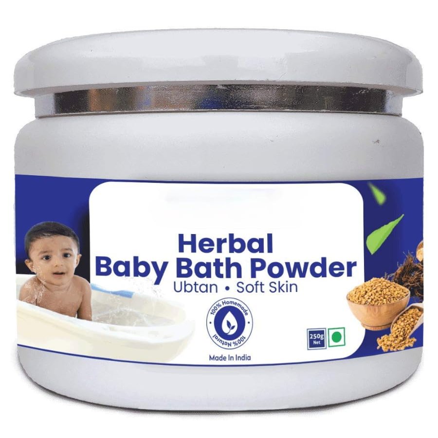 NineLife Basics Homemade Herbal Baby Bath Powder Full Body Wash for Babies | Smooth Skin for Baby | Natural Body Wash for Baby - 250 Gram