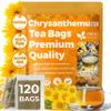 FreshDrinkUS Premium Chrysanthemum Flower Tea Bags - 120 Count, 100% Natural and Pure, Eco-Conscious. Herbal Tea, No Sugar, No Caffeine, No Gluten, Vegan view 1