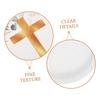 HOLIDYOYO 10pcs God Bless Baptism Confetti Paper Plates First Communion Dessert Dinnerware Disposable Dish Set view 3