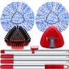 2 Pack Spin Mop Heads Replacement Compatible with O Cedar RinseClean 2 Tank, Upgraded Scrub Brush,4 Section Mop Handle and 1 Base Combo Set, Microfiber Replace Head Refill view 1