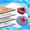 2 Pack Spin Mop Heads Replacement Compatible with O Cedar RinseClean 2 Tank, Upgraded Scrub Brush,4 Section Mop Handle and 1 Base Combo Set, Microfiber Replace Head Refill view 4