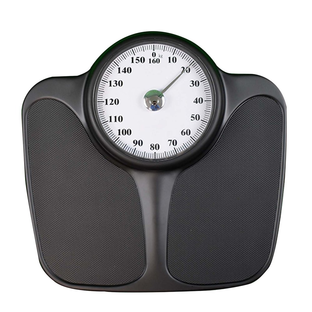 Mechanical Weight Scale, All-Steel Body, No Batteries Required, Weigh Up to 160Kg, Easy to Read Rotating Dial, Sturdy Platform, for Home School Hospital Gym