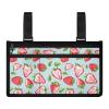 Bivxisrvo Cute Strawberry Wheelchair Armrest Side Hanging Storage Bag Basket for Walkers for Seniors, Multi Pockets Folding Walker Basket Tote Bag, Wheelchair Accessories for Wheelchair, Rollator view 1
