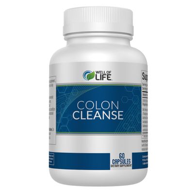 Well of Life: Colon Cleanse: Aloe Vera, Cascara Sagrada, Rhubarb Root, Bentonite. Helps in Digestion, Helps Relieves Constipation. 700mg | 60 Vegetarian Capsules. Vegan, Non-GMO. USA-Made.