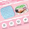 Desing Wish Sanitary Napkin Storage Bag Polyester Fabric Period Bag for Teen Girls Sanitary Pad Pouch for Sanitary Napkins/Tampons/Panty Liners Privacy Protector Pad Bag (Bubble-Check, Blue) view 3