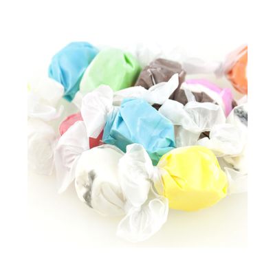 Salt Water Taffy Individually Wrapped, Old Fashioned Soft and Chewy Assorted Flavors Including Chocolate, Huckleberry, Peppermint, Banana, Vanilla and more, Kosher & Gluten Free, 1 Lbs in Resealable Bag
