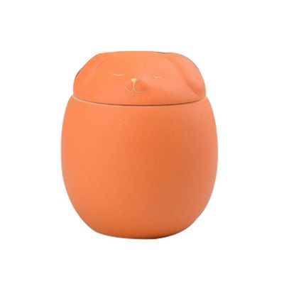 Homdexor Pet Memorial Urns for Dog Cat Ashes, Ceramic Funeral Burial Cremation Urns, Memorial Keepsake Memory Casket Box, Animal Urns for Ashes (Orange,500ML,Dog)