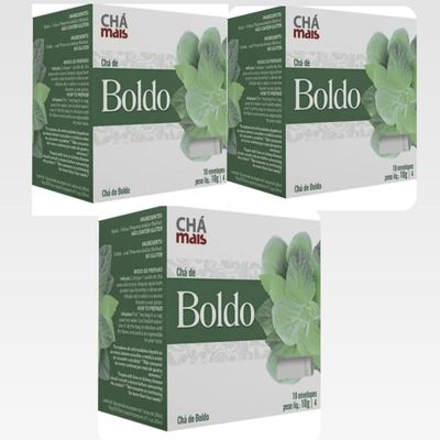 Ch Mais Brasileiro Boldo 10g | Boldus Leaf | Brazilian Tea | Product of Brazil - Pack of 3x10g