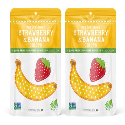 Natures Turn Freeze-Dried Strawberry Banana Crisps  Healthy, Gluten-Free, Crispy & Delicious, Plant-Based Snack, Ideal for Cereal, Smoothies, School Lunches, & On-the-Go, Bags of 2 (1.2 oz Each)