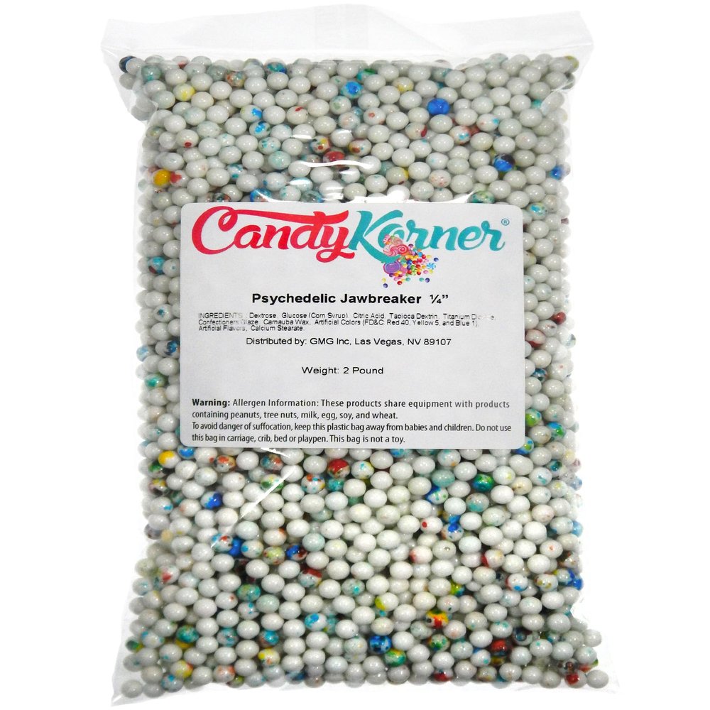 Psychedelic Jawbreakers - 1/4" - 2 Pound (32 Ounces) - By CandyKorner