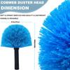 2 Pack Blue Robust Cobweb Duster Head Brush//Superior Twist-On Web Cleaning Tool//Spider Web Remover Brush Compatible with Standard 3/4 Inch Threaded Poles for Outdoor & Indoor//Brush Head Only view 2