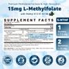 L-MethylFolate 15mg & Methyl B12 Gummies, Methylated B1, B2, B6 Multivitamins - Active 5-MTHF & High Absorption - Supports MTHFR Gene, Cognition, Homocysteine Levels, Folate Metabolism, Vegan, 120 Cts view 2