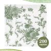 200Pack Sage Green Floral Cocktail Napkins Disposable Wedding Paper Napkin Decorative Green & White Hydrangea Flower Guest Hand Towel Fancy Dinner Napkin for Bridal Baby Shower Birthday Party Supplies view 2