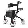 PLANET WALK Super Lightweight Rollator Walker for Seniors, Foldable Rolling Walker with Seat and 8" Rubber Wheels for All Terrain, Unique Design Aluminium Frame Sturdy Walkers for Traveling - Black view 1