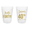 POAXSSW 25pcs Personalized Frosted Plastic Cups, Birthday Cups, Shatterproof Frosted Cup, Frost Flex, Party, Cocktail Cup, 16Th, 21St, 30Th, 40Th, Party Favors, Drinking Cup for Wedding Birthday view 1