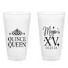 25pcs Personalized Frosted Plastic Cups, Quinceaera Party Plastic Cups, Custom Quinceaera Frosted Cup Favors, Drinking Cup for Wedding Birthday view 1
