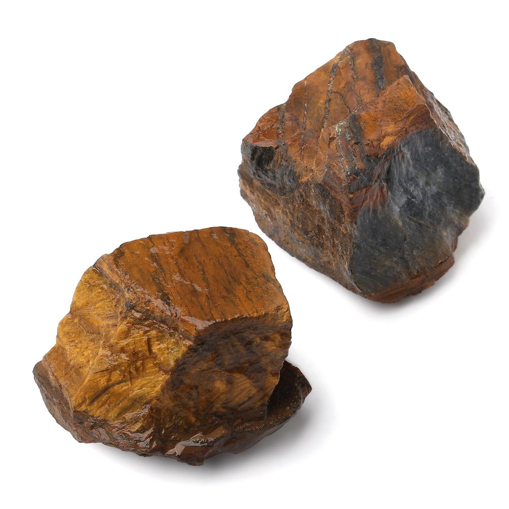 QINJIEJIE 2PCS Tiger Eye Natural Rough Healing Crystal 1.8-2.2'' Rocks Bulk Large Crystal Rocks Stones for Tumbling Cabbing Polishing Fountain Rocks DIY Decoration Handmade Gifts