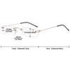 ABETOS Slim Rimless Reading Glasses Blue Light Blocking Ultra Lightweight Readers in Aluminum Case for Men Women, Gold+2.0 view 2