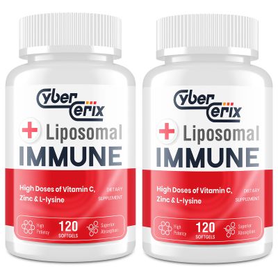 CyberCerix Liposomal Immune Support Supplement for Adults, Complex with L-Lysine 1,500mg, Vitamins, Minerals & Herbal Extracts, Comprehensive Daily Wellness Blend for Men & Women - 240 Capsules