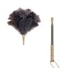 Aldwin Ostrich Feather Duster with Extension Pole Up to 43 inch, Genuine Fluffy Natural Reusable Handheld Feather Dusters for Cleaning Supplies, Washable, Car, Office, Desk, Blinds view 1