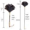 Aldwin Ostrich Feather Duster with Extension Pole Up to 43 inch, Genuine Fluffy Natural Reusable Handheld Feather Dusters for Cleaning Supplies, Washable, Car, Office, Desk, Blinds view 3