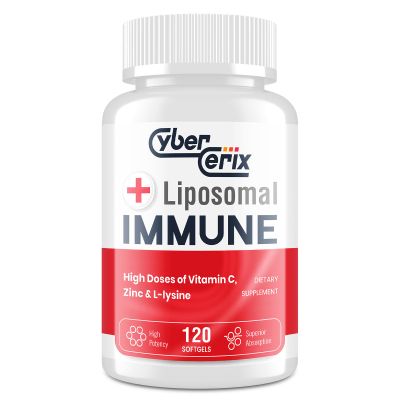 CyberCerix Advanced Liposomal Immune Supplement, Complex with L-Lysine 1,500mg, Vitamins, Minerals & Herbal Extracts, Comprehensive Daily Wellness Blend for Men & Women - 120 Capsules
