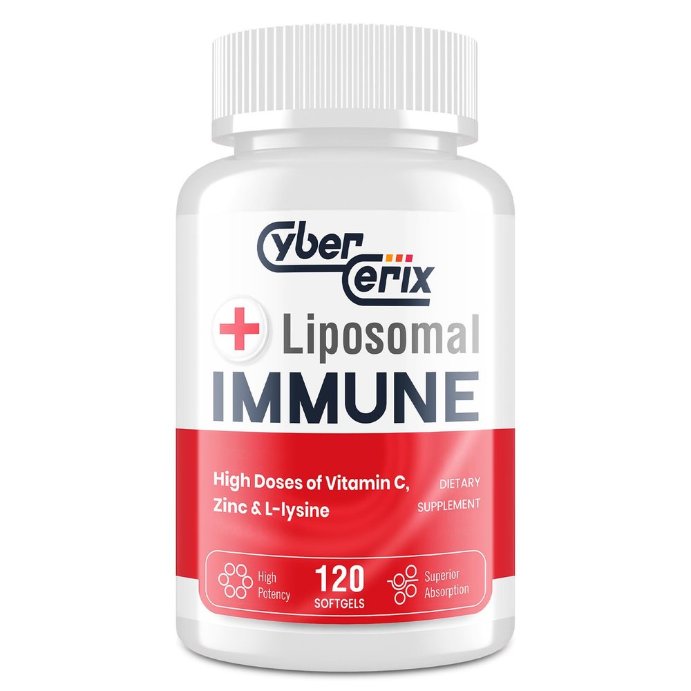 CyberCerix Advanced Liposomal Immune Supplement, Complex with L-Lysine 1,500mg, Vitamins, Minerals & Herbal Extracts, Comprehensive Daily Wellness Blend for Men & Women - 120 Capsules