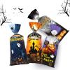 Artby7 Halloween Treat Bags | 50 pcs Cellophane Bags with Fun Scary Designs | Pumpkins, Witches Cello Bags | Halloween Party Decorations, Spooky Trick or Treat Bags view 3