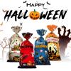 50 PCS Halloween Cellophane Treat Bags - Cookies Goodie Gift Snacks Bags with Twist Ties for Trick or Treat Party Favors view 4