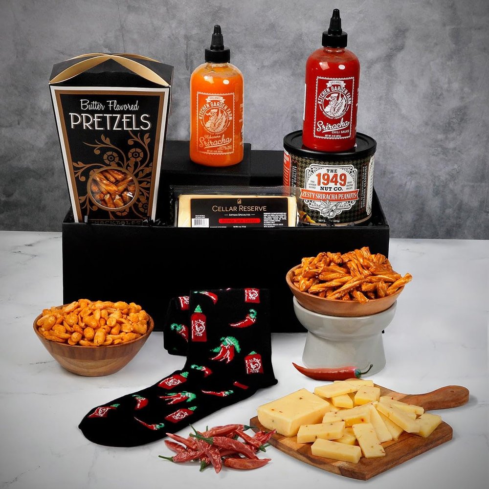 Caliente! Hot Sauce Spicy Snack Basket - Hot Sauce Gift Set