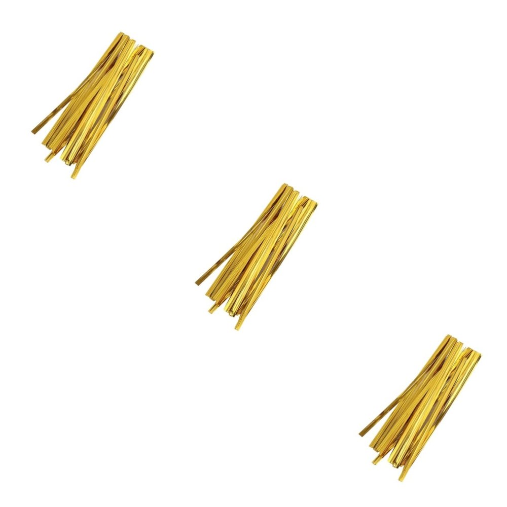 FOMIYES 2400pcs Golden Ties for Treat and Candy Bags Wrapping Ties for Sturdy and Festive for Party Favor Packaging for Holidays and Celebrations