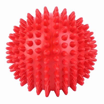 Akozon Red Spiky Fitness Massage Roller Ball - 7.5cm - Plastic Body Massage Ball for Finger Relaxation & Muscle Recovery (Small Size 7.5cm)