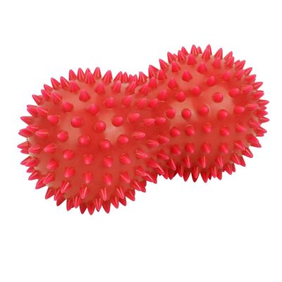 Akozon PVC Spiky Peanut Shaped for Back, Feet & Relief Deep Tissue Fitness Roller, Ergonomic Design, Red