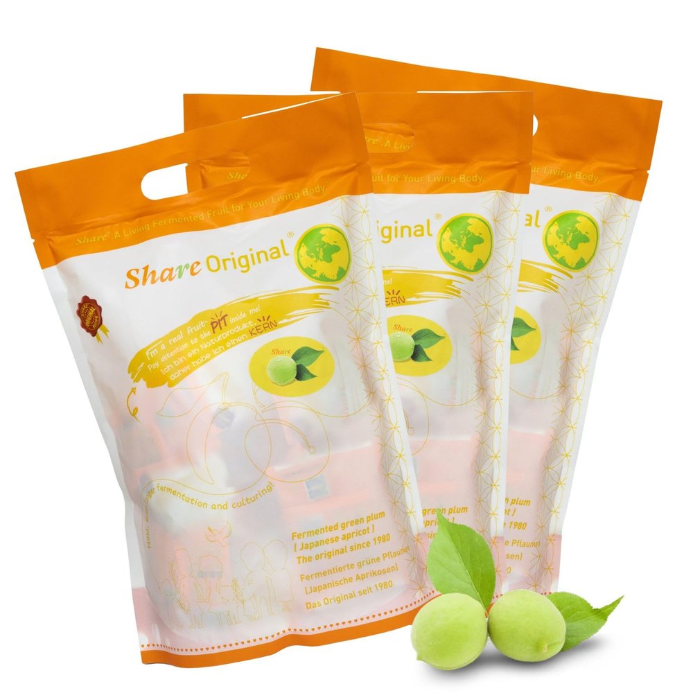 3 x 1,1lb Share Original Fermented Green Plum Japanese Apricot, 3-Month Course