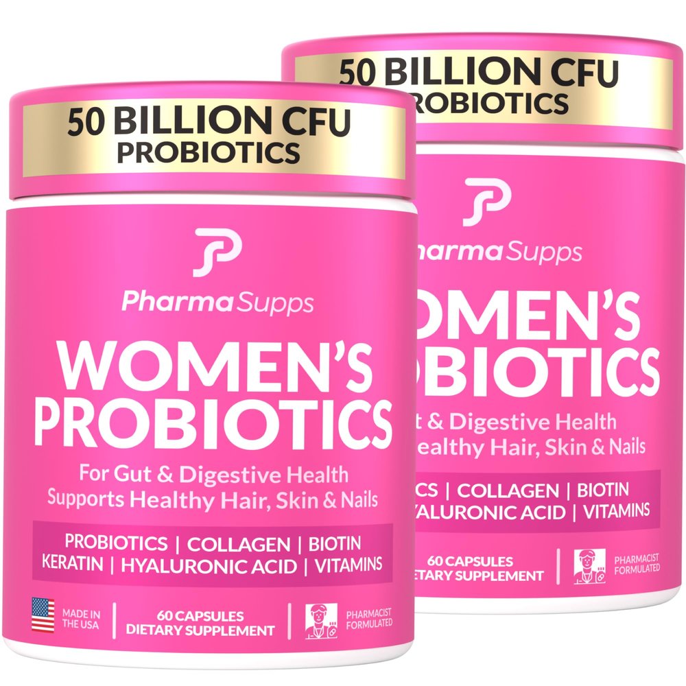 ADVANCED Women's Probiotics for Gut Health - Hair, Skin, & Nails Vitamins Support - 50 Billion CFU w/ Collagen, Biotin & Keratin - Probiotic Supplement for Digestive Health & Bloating Relief, USA-Made