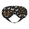SSIMOO Gold White Butterflies Black Soft Sleep Eye Mask,Female Breathable Eye Patch,Perfect for Travel and Relaxation view 1