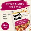 Snak Club Sweet and Salty Trail Mix with Peanuts, Butter Toffee Peanuts, Chocolatey Candies, Toasted Corn, Honey Sesame Sticks, and Almonds, Kosher Snack, 14 oz Resealable Bag view 3
