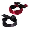 2 Pcs Long Sleeping Eye Masks Adjustable Soft Blindfolds Satin Eye Sleeping Covers Blackout Sleep Eye Masks Travel Sleep Blindfolds for Adult Wine Red Black view 1