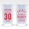 25pcs Personalized Frosted Plastic Cups, Years Birthday Frosted Cups, Thirty Thirsty Birthday Frosteds Cup,Custom Birthdays Plastic Cup, Drinking Cups for Wedding Birthdays view 1