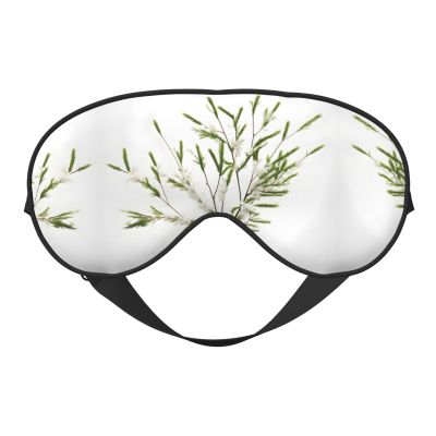 SSIMOO White Natural Plant Green Twig (1) Soft Sleep Eye Mask,Female Breathable Eye Patch,Perfect for Travel and Relaxation, Black