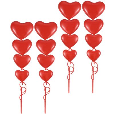 IMIKEYA 36pcs Heart Shaped Cake Toppers Creative Valentine's Day Balloon Decorations Romantic Cupcake Picks for Weddings Showers and Theme Parties and Sturdy Party Supplies