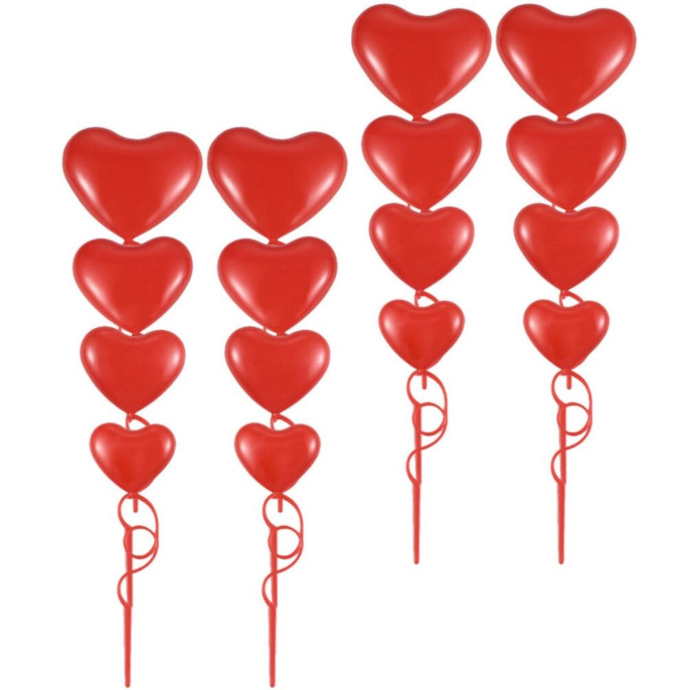 IMIKEYA 36pcs Heart Shaped Cake Toppers Creative Valentine's Day Balloon Decorations Romantic Cupcake Picks for Weddings Showers and Theme Parties and Sturdy Party Supplies