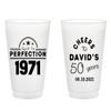 25pcs Personalized Frosted Plastic Cups, Personalized Favors 50th Birthday Frosted Cups, Custom 50th Birthday Frosted Cups, 50th Birthday Frosted Cups, Birthday Party Cups for Wedding Birthday, White view 1