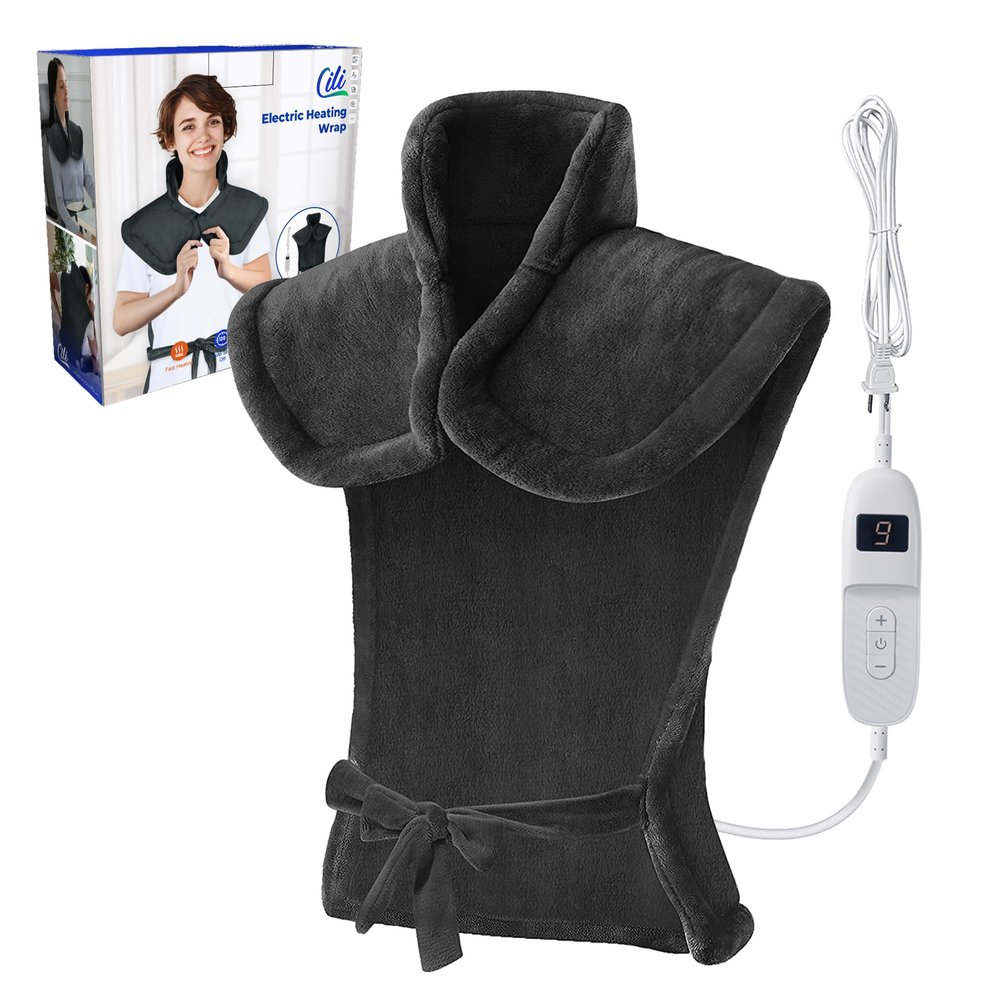 CILI Heating Pad for Back Pain Relief, 24"x36" Large Heating Pad for Neck and Shoulders Back, Electric Heat Pad with 10 Heat Settings, Back Heated Wrap, ETL Certified, Christmas Gifts for Women Men