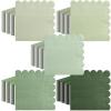 200 Pieces Cocktail Napkin, Sublaga 2-Ply Scalloped Edged Dessert Napkins Folded 5 x 5 Inches Disposable Gradient Color Paper Napkins for Dinner Wedding Birthday Baby Shower Party, Green view 1