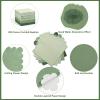 200 Pieces Cocktail Napkin, Sublaga 2-Ply Scalloped Edged Dessert Napkins Folded 5 x 5 Inches Disposable Gradient Color Paper Napkins for Dinner Wedding Birthday Baby Shower Party, Green view 3