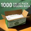[1000 Count] Compostable Spoons Disposable Spoon Bulk Biodegradable Silverware Bulk Compostable No Plastic Utensils Heavy Duty Disposable Silverware Heat Resistant Cutlery for Party Daily Serving view 3