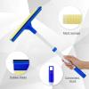 15.9" Window Squeegee for Car,2 in 1 Squeegee Window Cleaner with Long Stainless Steel Handle,Sponge Car Window Squeegee for Gas Station, Glass,Shower (Iron Pole) view 3