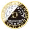 AA Sobriety Coin  Exquisite AA Anniversary Coins, Medallions & Chips  The Perfect Sober Gift for AA Recovery and Clean Milestones (Fourteen Years) view 1